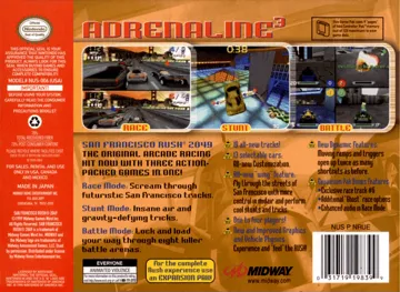 San Francisco Rush 2049 (USA) box cover back